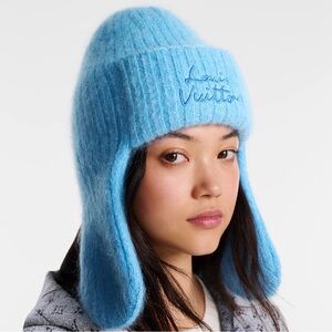 Louis Vuitton Sky Blue Fuzzy Hat